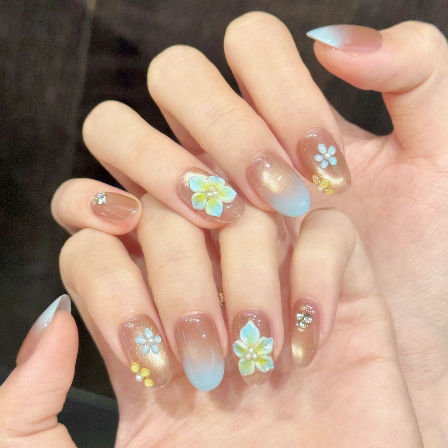 10pcs Pure Hand Pressed Short  - Resin Art With Flowers のレビューと価格